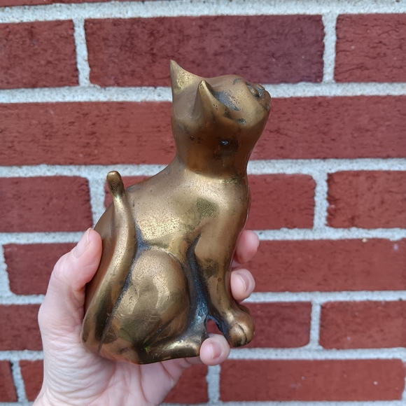 Vintage Brass Cat Figure - Picture 13 of 14